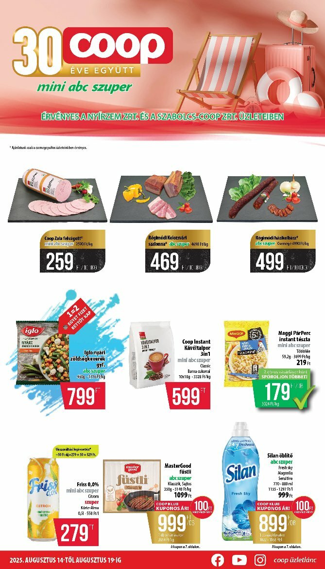 Coop - Nyírzem/Szabolcs Coop akciós újság, érvényes 08.14. - 08.19.