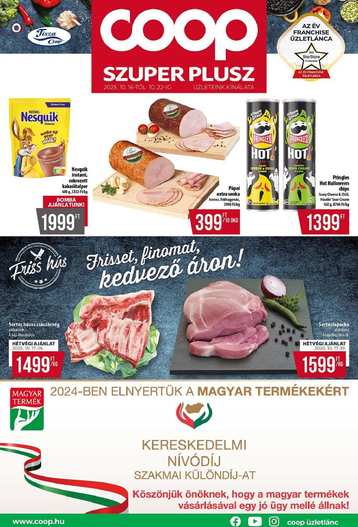 Coop - Szuper Plusz akciós újság, érvényes 10.16. - 10.22.