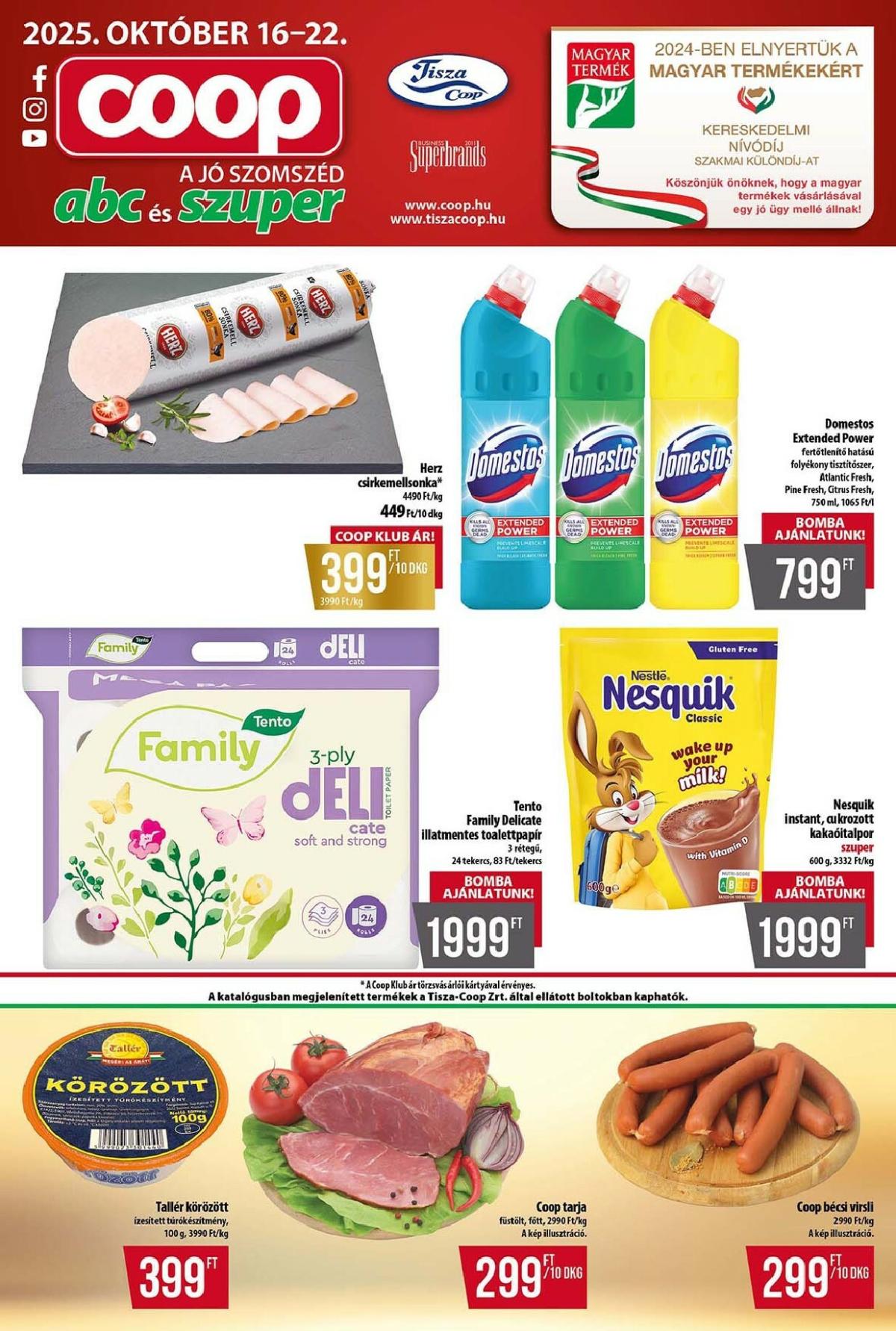 Coop - Tisza Abc-Szuper akciós újság, érvényes 10.16. - 10.22.