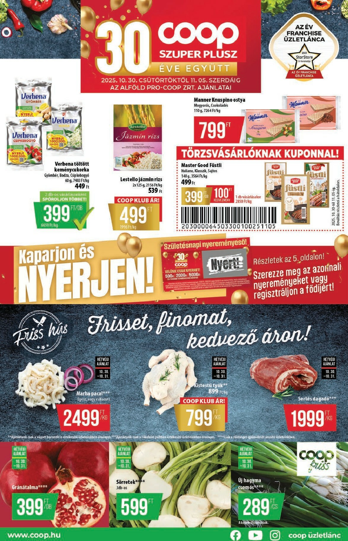 Coop - Szuper Plusz Alföld akciós újság, érvényes 10.30. - 11.05.