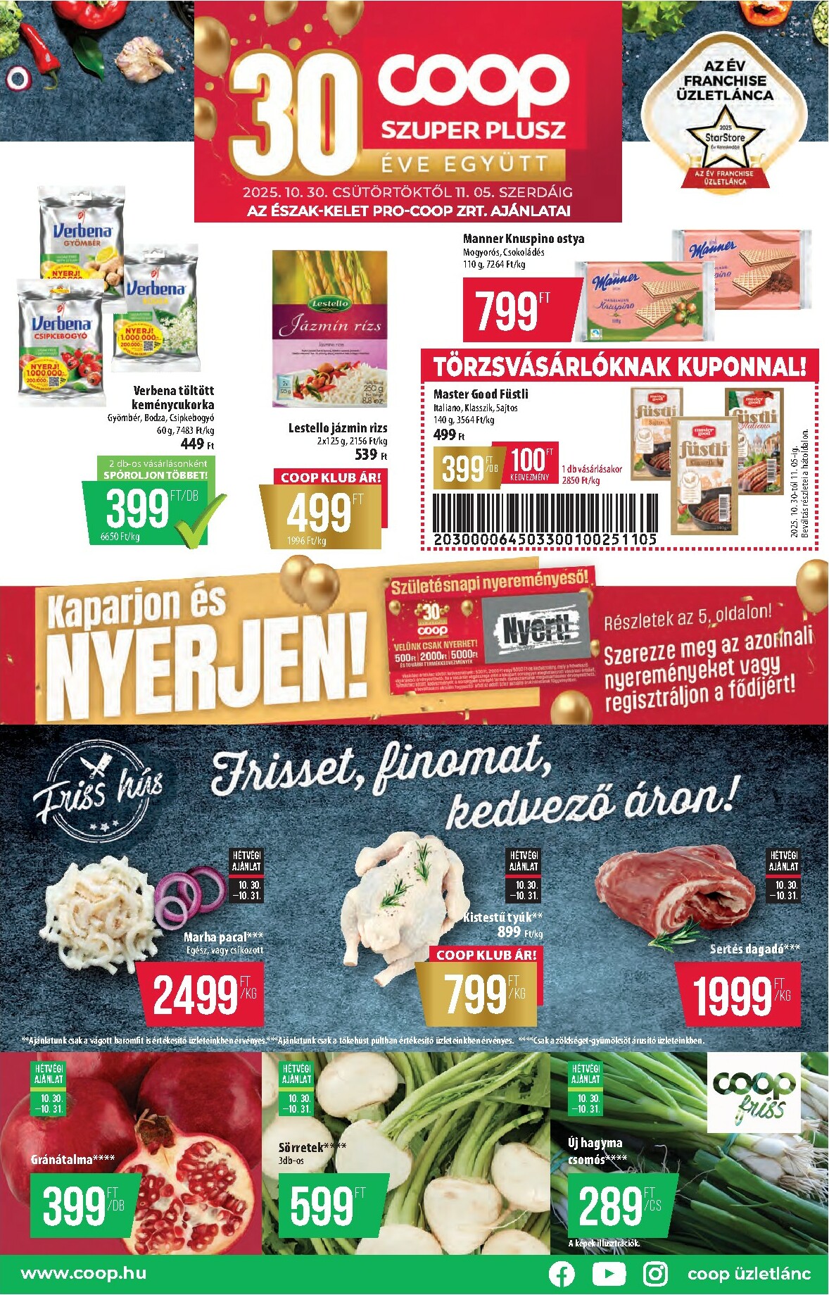 Coop - Szuper Plusz Észak-Kelet akciós újság, érvényes 10.30. - 11.05.