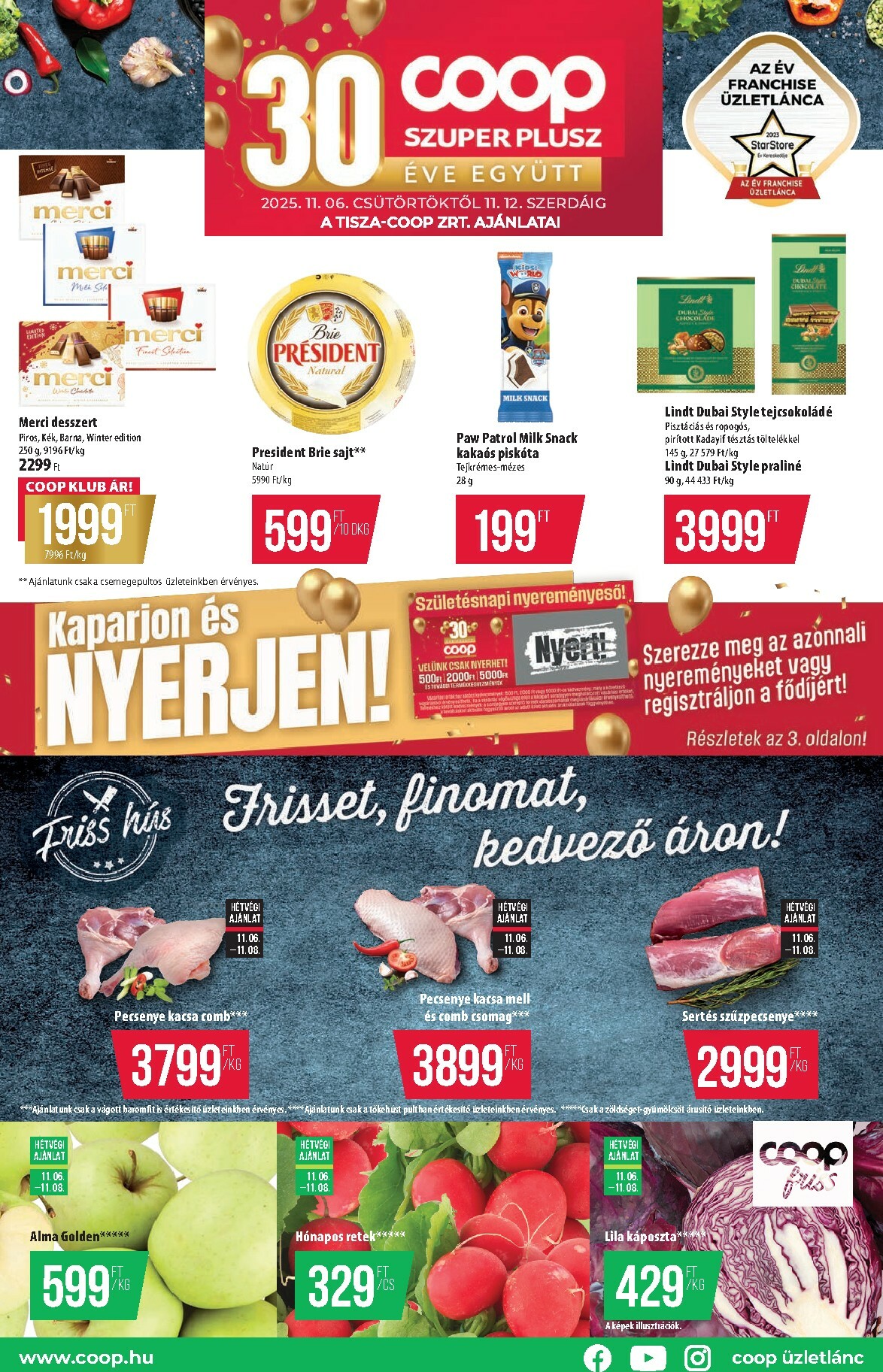 Coop - Szuper Plusz Tisza akciós újság, érvényes 11.06. - 11.12.
