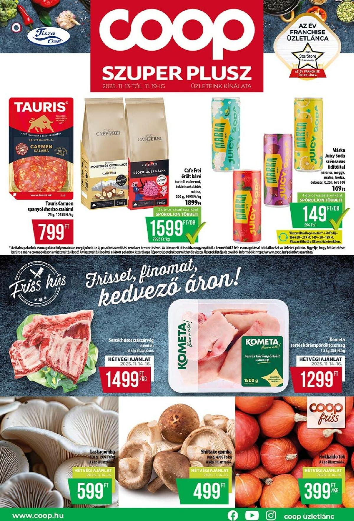 Coop - Szuper Plusz akciós újság, érvényes 11.13. - 11.19.