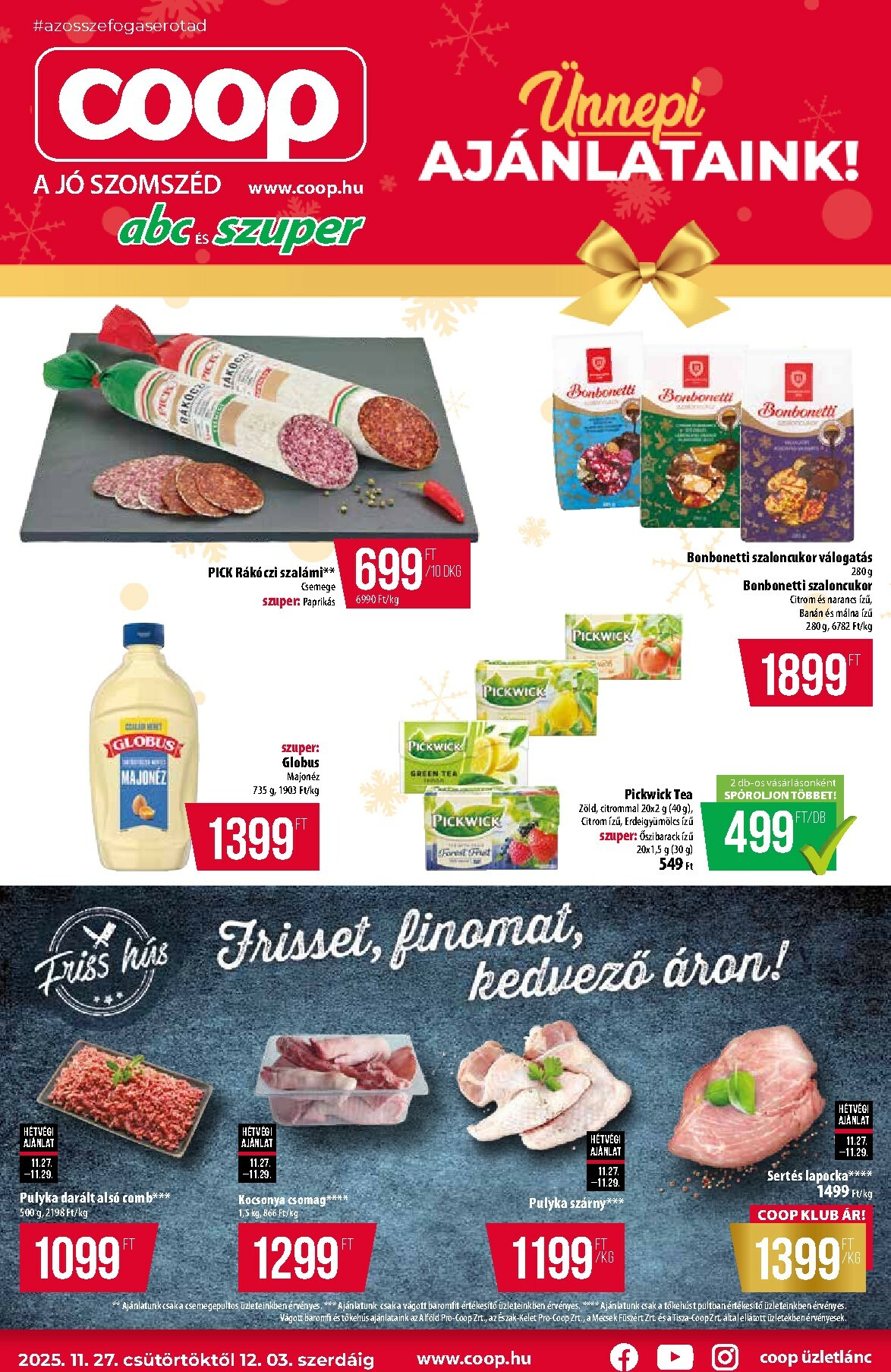 Coop - Abc-Szuper akciós újság, érvényes 11.27. - 12.03.