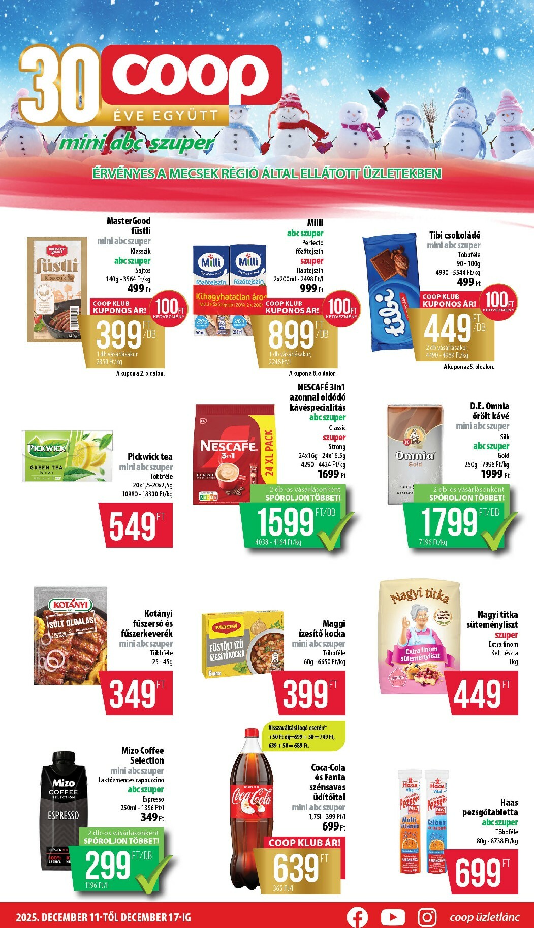 Coop - Mini Abc Szuper Mecsek akciós újság, érvényes 12.11. - 12.17.