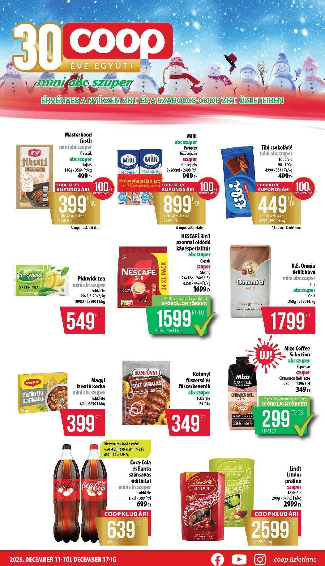 Coop - Mini Abc Szuper Nyírzem/Szabolcs akciós újság, érvényes 12.11. - 12.17.