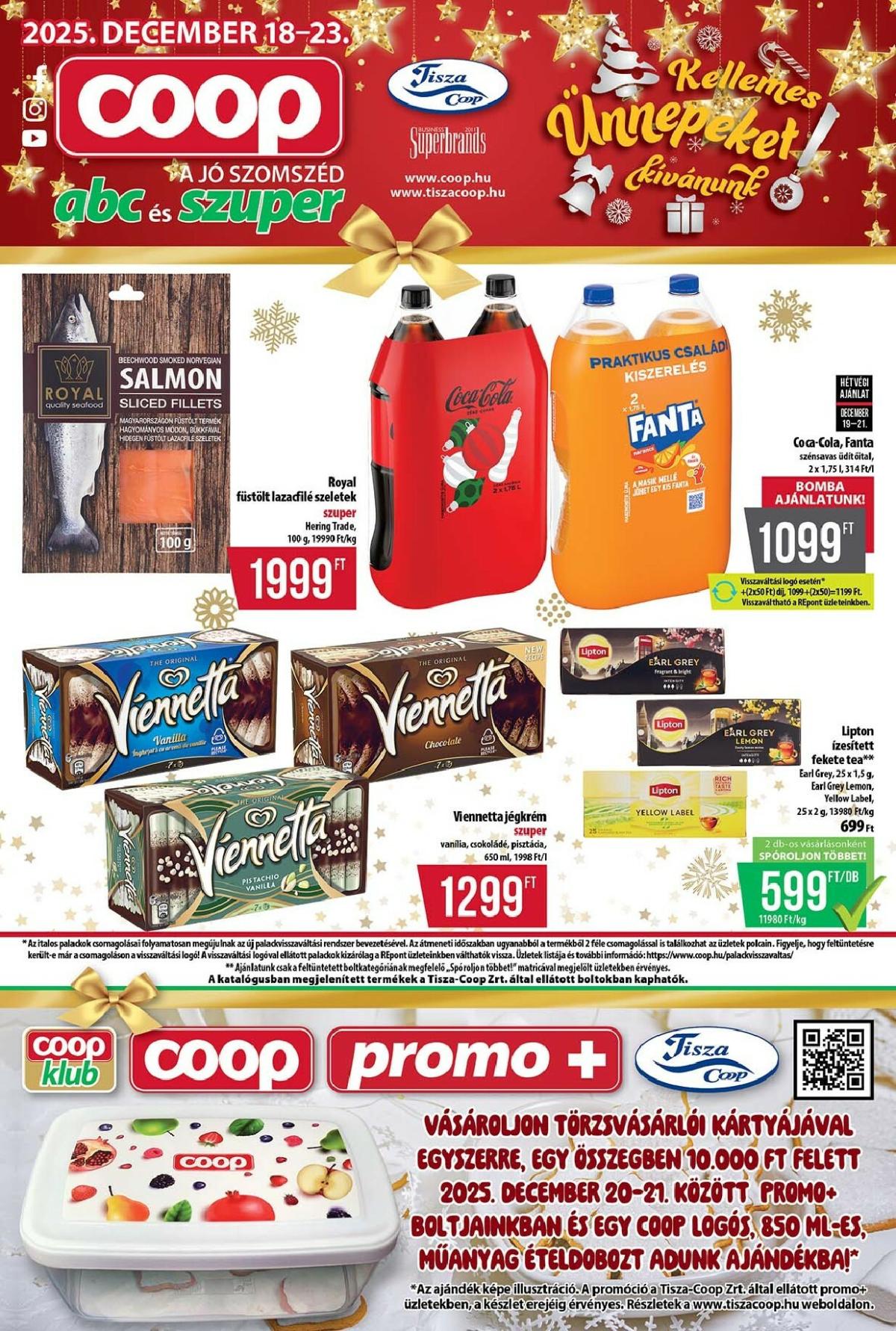 Coop - Tisza Abc-Szuper akciós újság, érvényes 12.18. - 12.23.