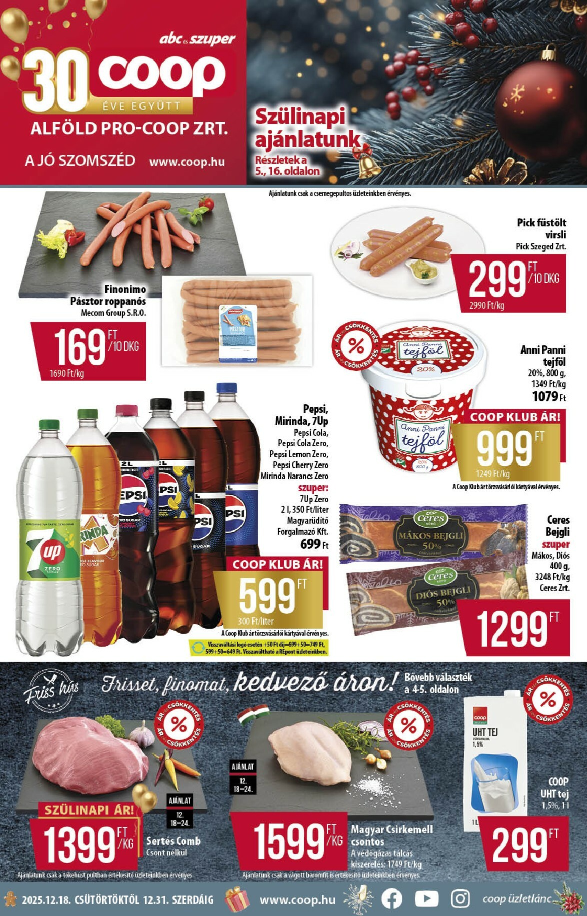 Coop - Alföld Abc-Szuper akciós újság, érvényes 12.18. - 12.31.