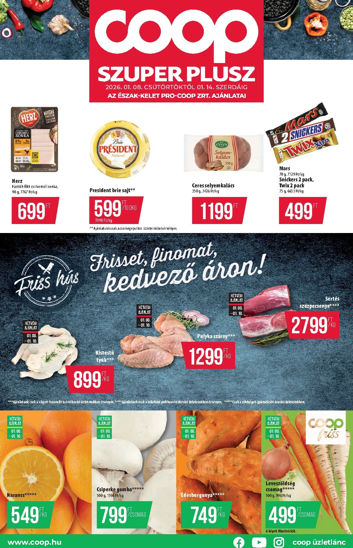 Coop - Szuper Plusz Észak-Kelet akciós újság, érvényes 01.08. - 01.14.