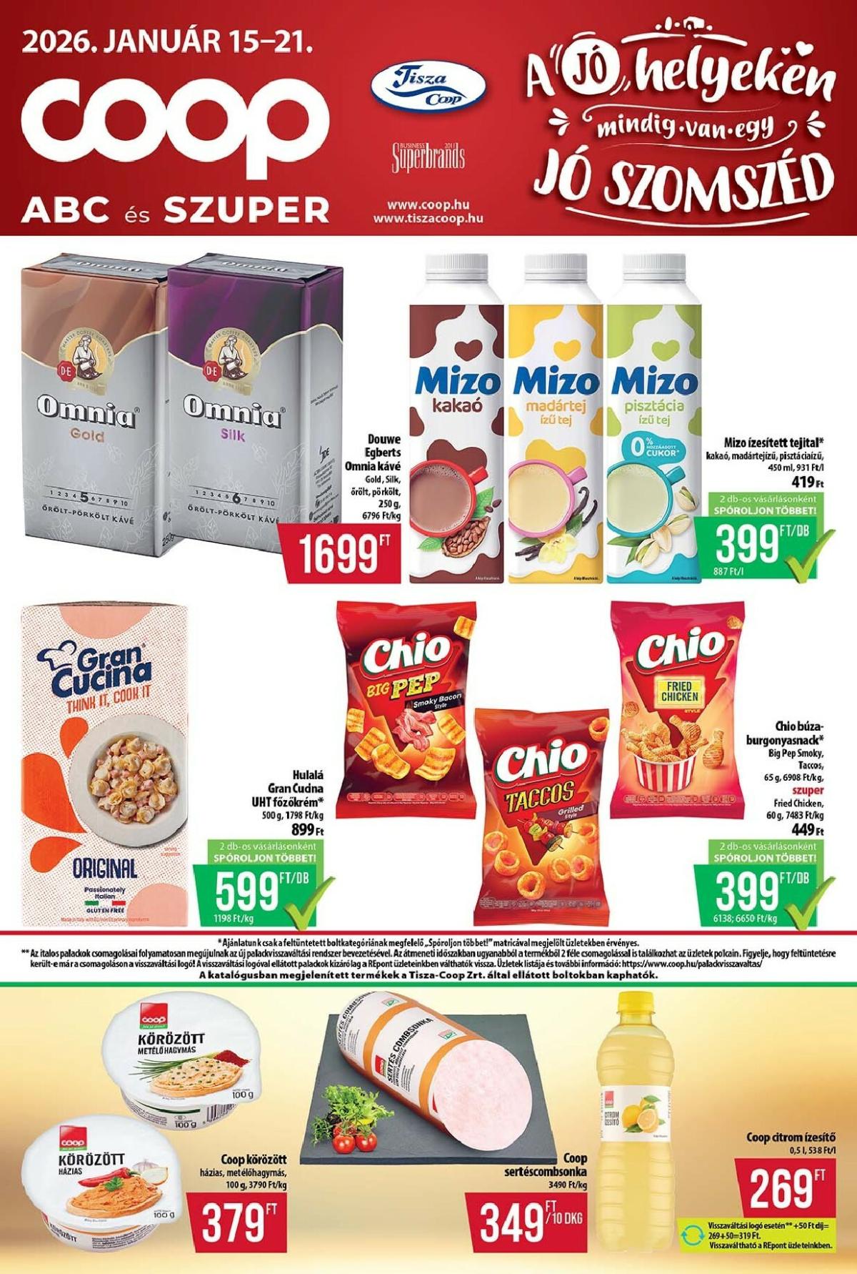 Coop - Tisza - Abc-Szuper akciós újság, érvényes 01.15. - 01.21.
