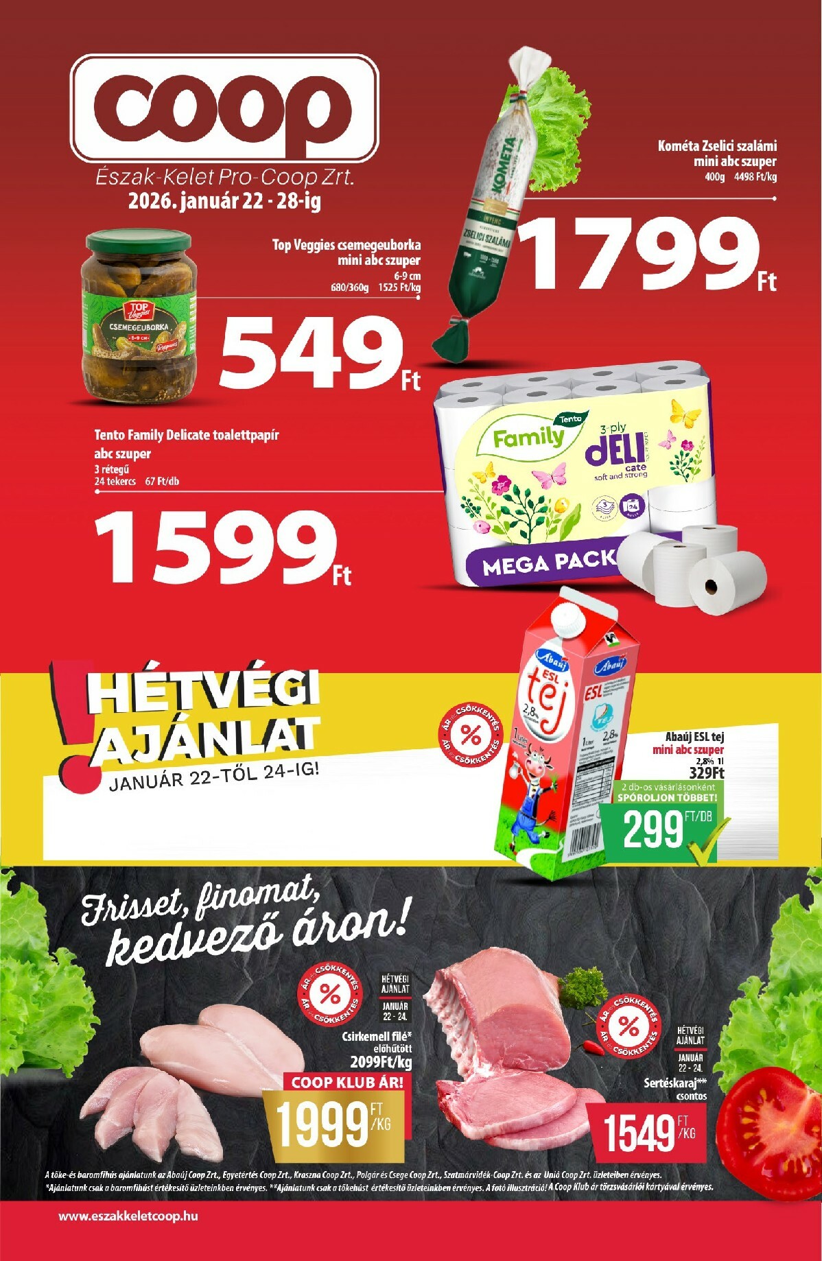 Coop - Észak-Kelet akciós újság, érvényes 01.22. - 01.28.