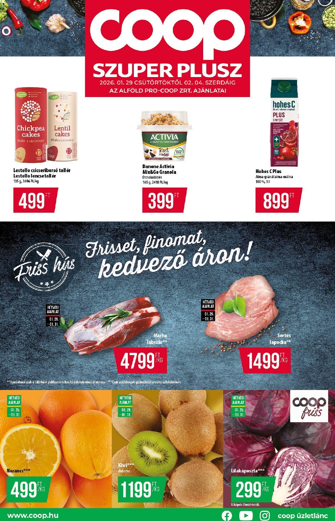 Coop - Szuper Plusz Alföld akciós újság, érvényes 01.29. - 02.04.