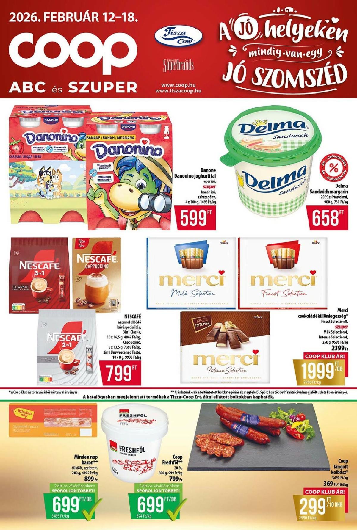 Coop - Tisza - Abc-Szuper akciós újság, érvényes 2026.02.12. - 2026.02.18.