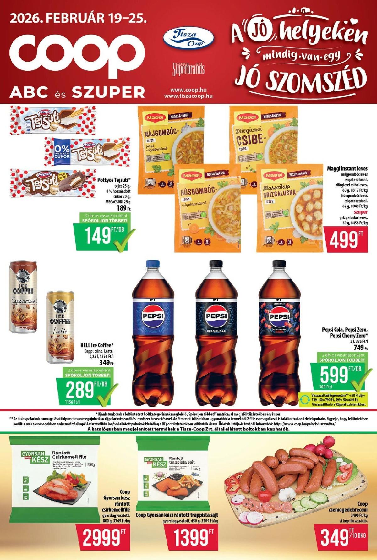 Coop - Abc Szuper Tisza akciós újság, érvényes 2026.02.19. - 2026.02.25.