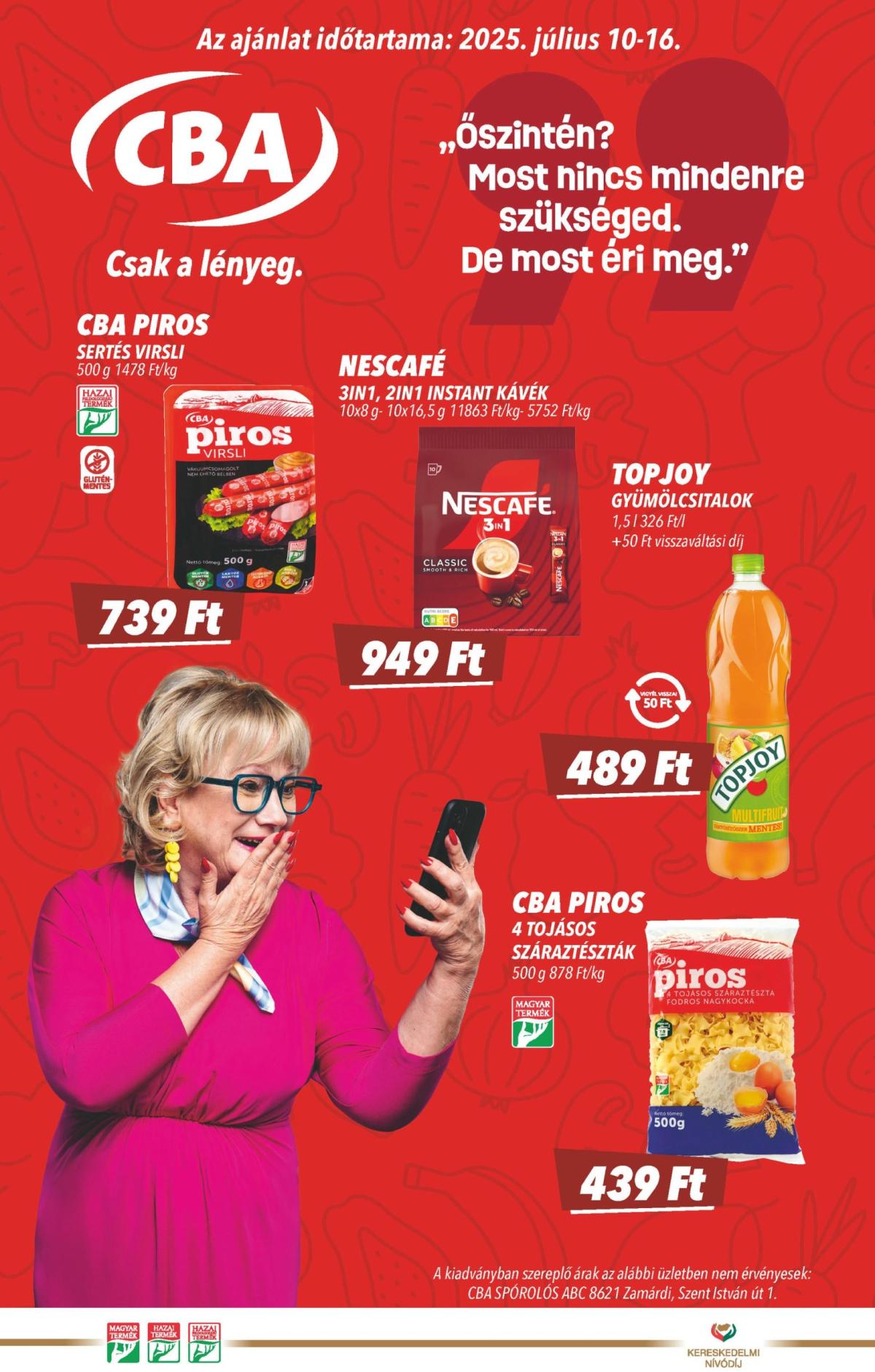 CBA akciós újság, érvényes 07.10. - 07.16.