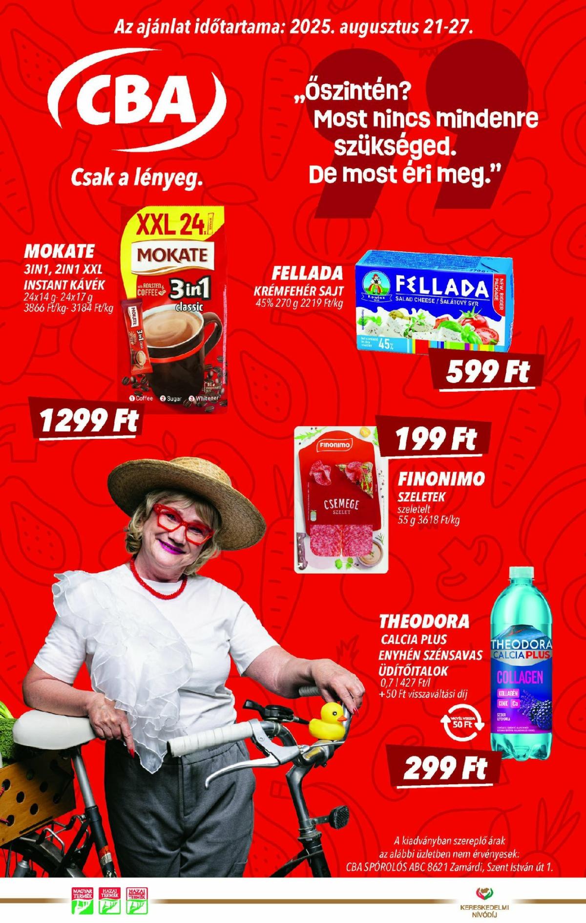 CBA akciós újság, érvényes 08.21. - 08.27.