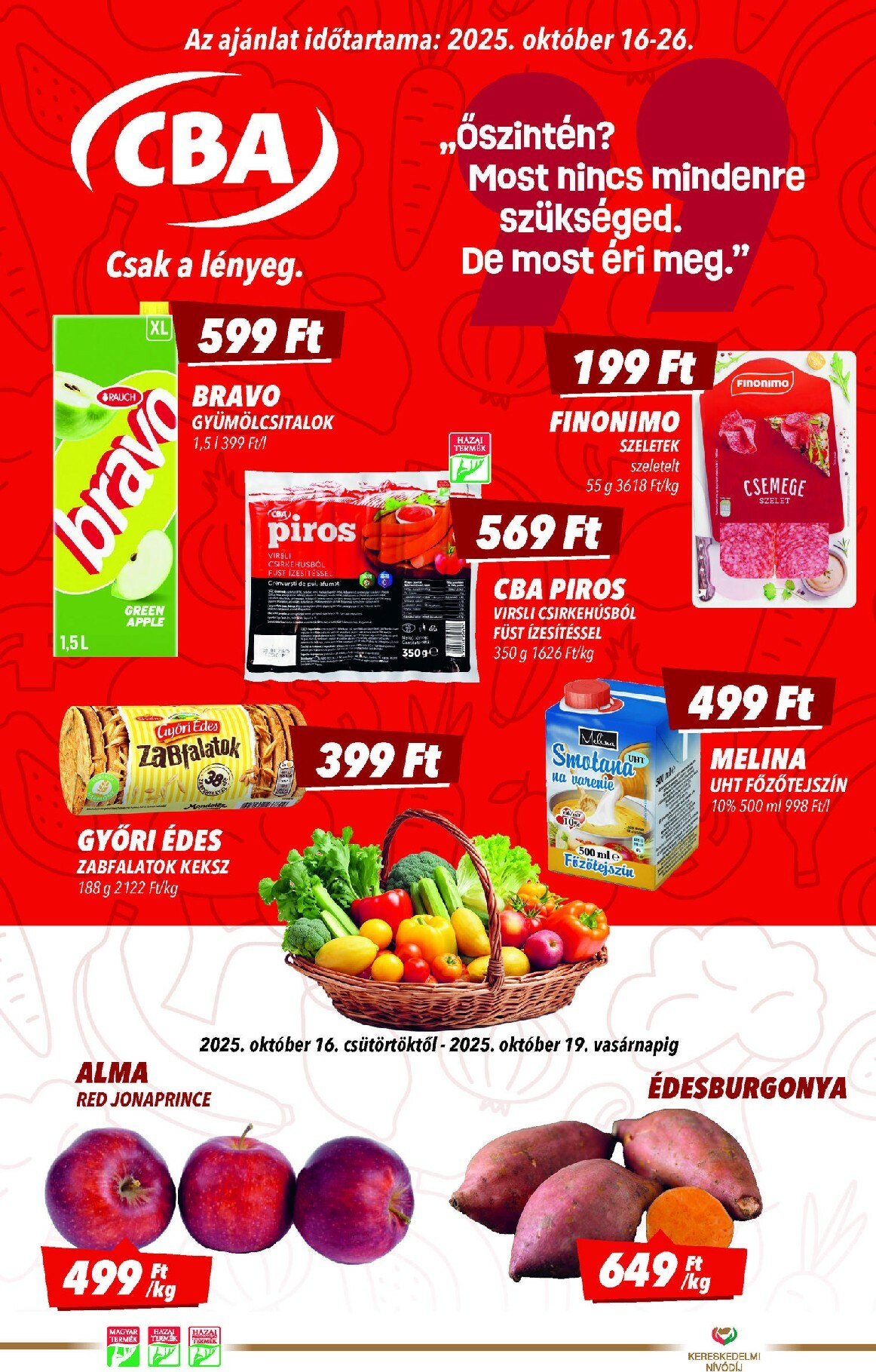 CBA akciós újság, érvényes 10.16. - 10.26.