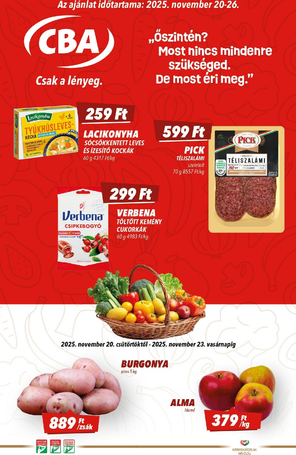 CBA akciós újság, érvényes 11.20. - 11.26.
