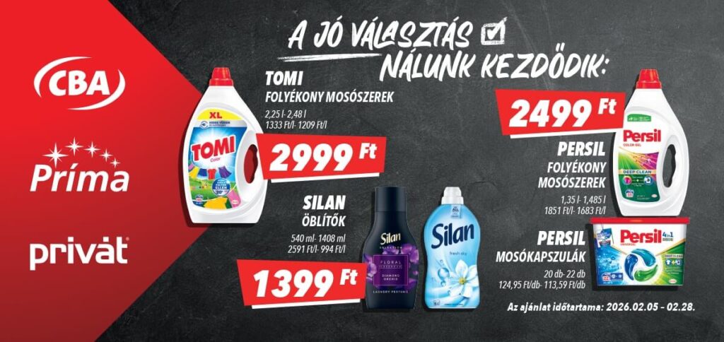 CBA akciós újság, érvényes 2026.02.05. - 2026.02.28.