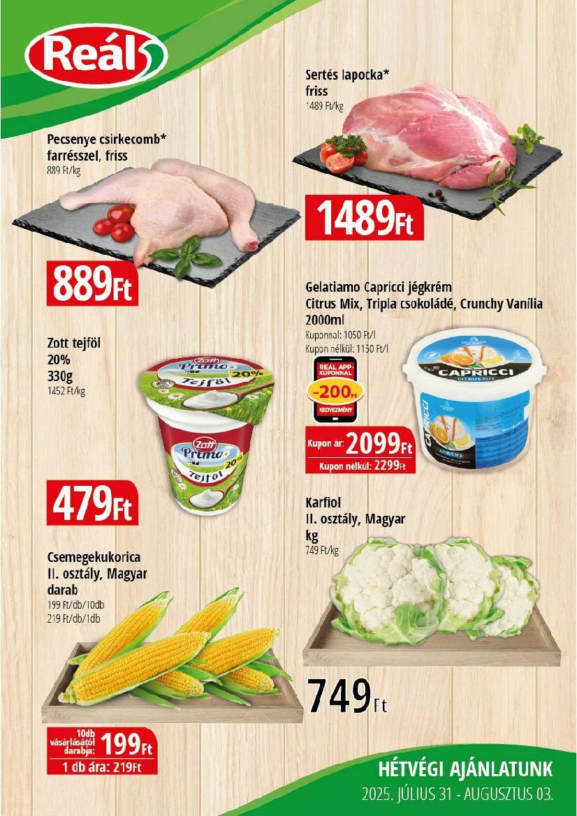 Reál - Bevásárló hétvége Kisalföld akciós újság, érvényes 07.31. - 08.03.