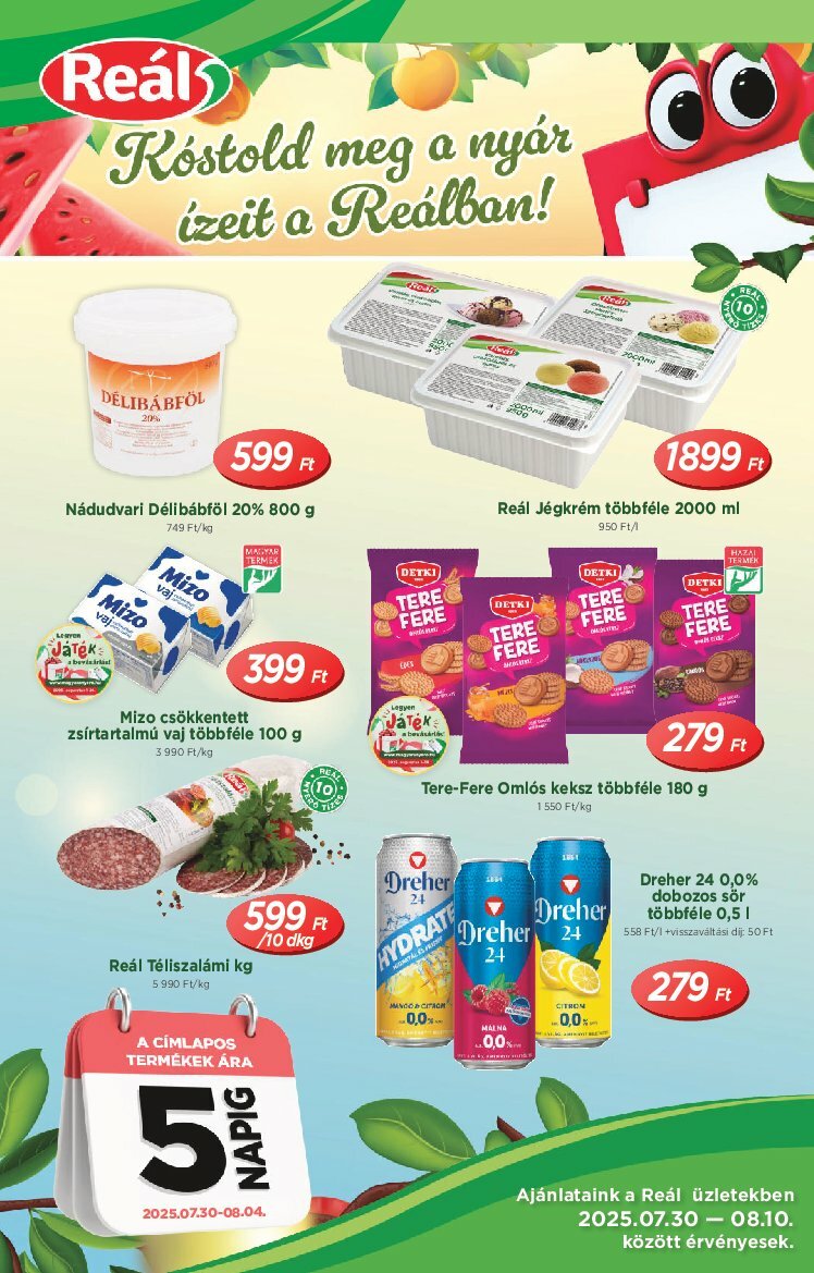 Reál - Országos Ajánlatok akciós újság, érvényes 07.30. - 08.10.