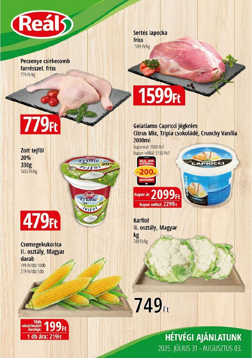Reál - Bevásárló hétvége Kelet-Alfi-Ker akciós újság, érvényes 07.31. - 08.03.
