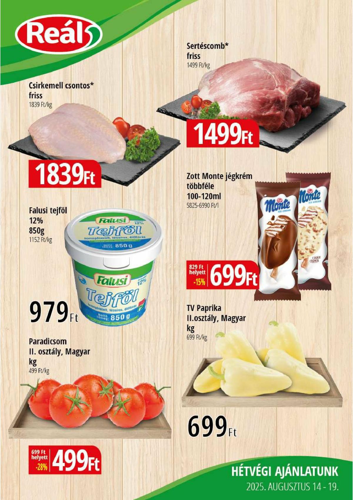 Reál - Kisalföld akciós újság, érvényes 08.14. - 08.19.