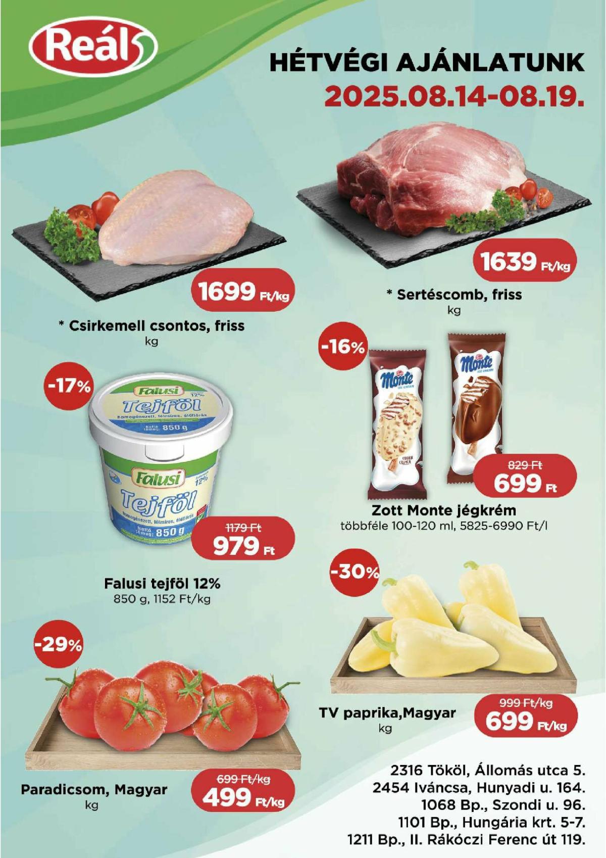 Reál - Pest akciós újság, érvényes 08.14. - 08.19.