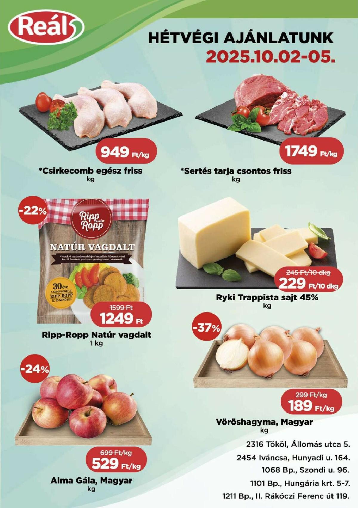 Reál - Bevásárló hétvége Pest akciós újság, érvényes 10.02. - 10.05.