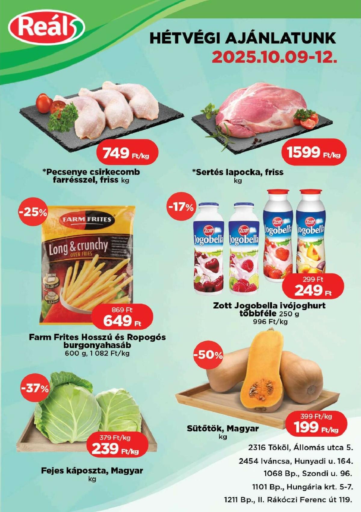 Reál - Bevásárló hétvége Pest akciós újság, érvényes 10.09. - 10.12.