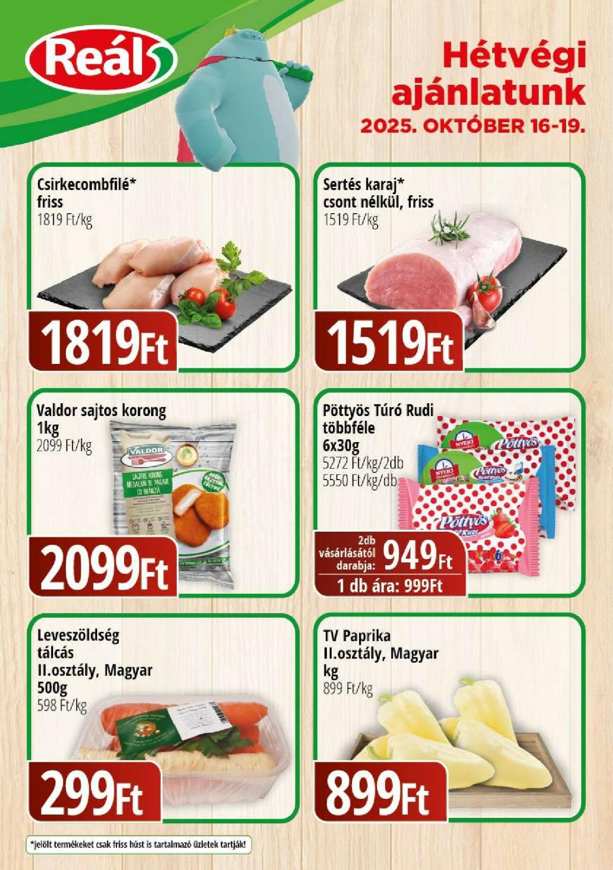 Reál - Bevásárló hétvége Kisalföld akciós újság, érvényes 10.16. - 10.19.