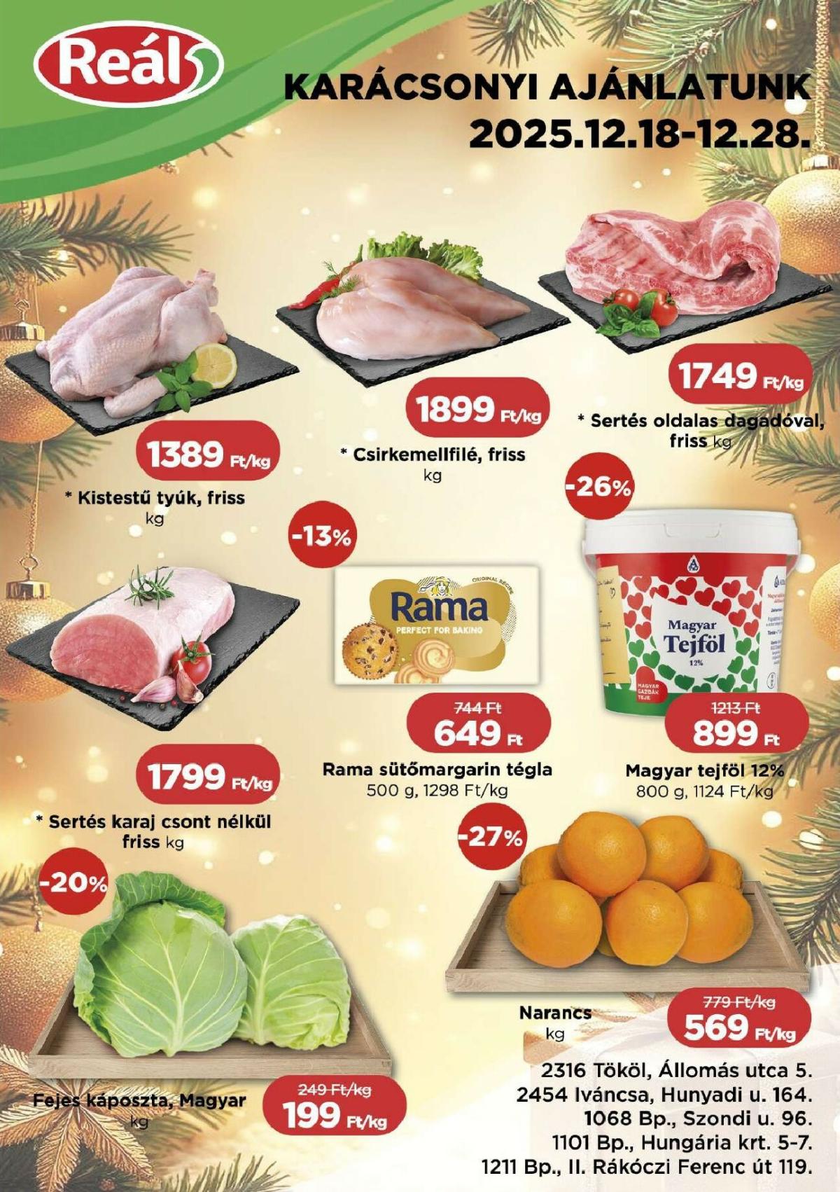 Reál - Kelet Magyarország akciós újság, érvényes 12.18. - 12.28.