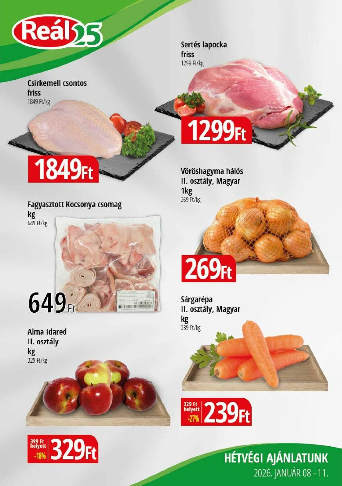 Reál - Bevásárló hétvége Kisalföld akciós újság, érvényes 01.08. - 01.11.