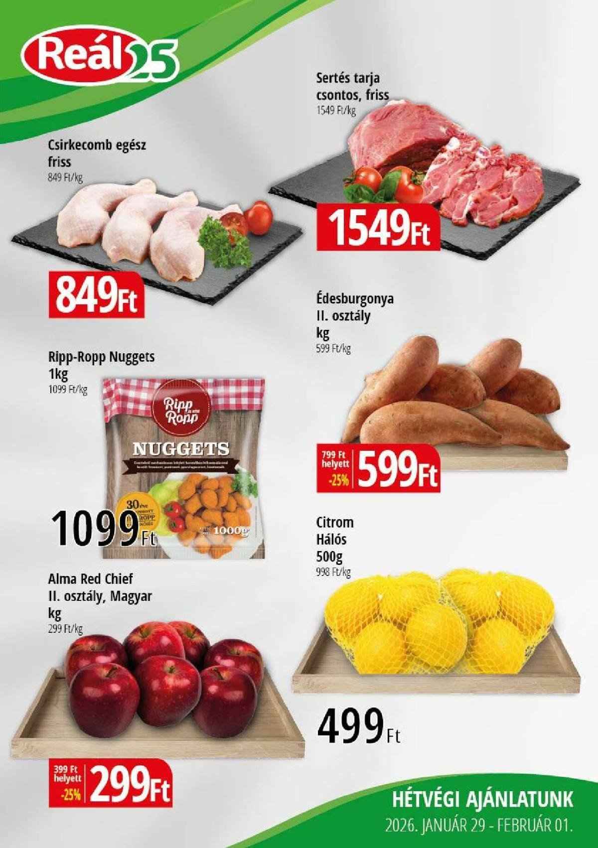 Reál - Pest akciós újság, érvényes 01.29. - 02.01.