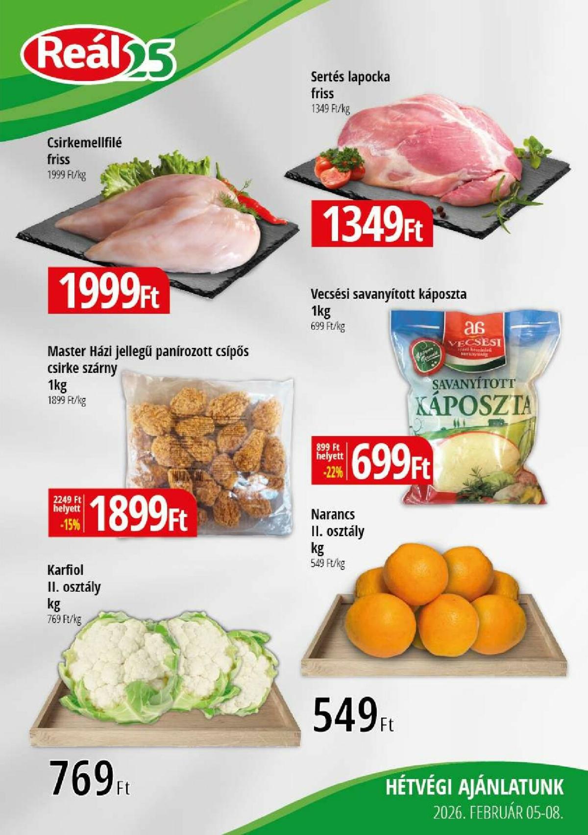 Reál - Kisalföld akciós újság, érvényes 2026.02.05. - 2026.02.08.