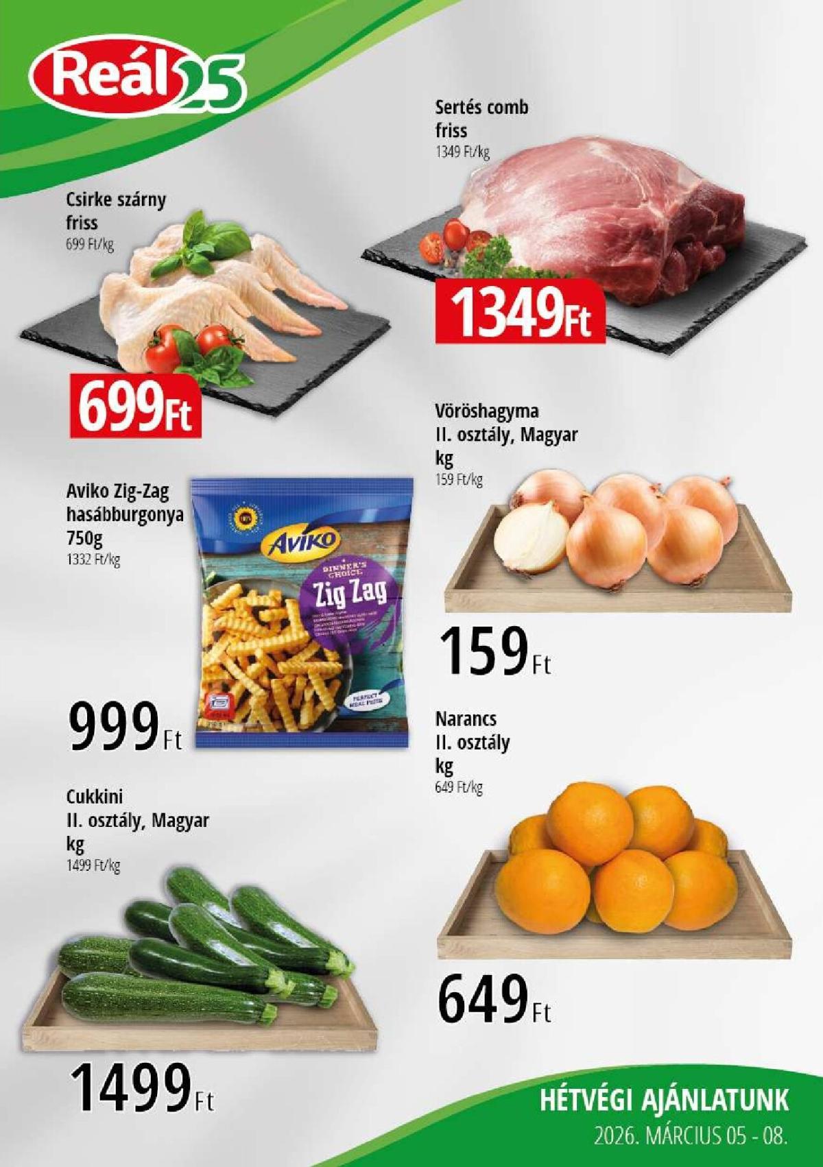 Reál - Kisalföld akciós újság, érvényes 2026.03.05. - 2026.03.08.
