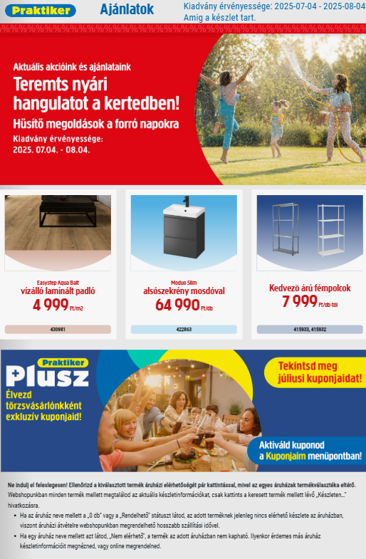 Praktiker akciós újság, érvényes 07.04. - 08.04.