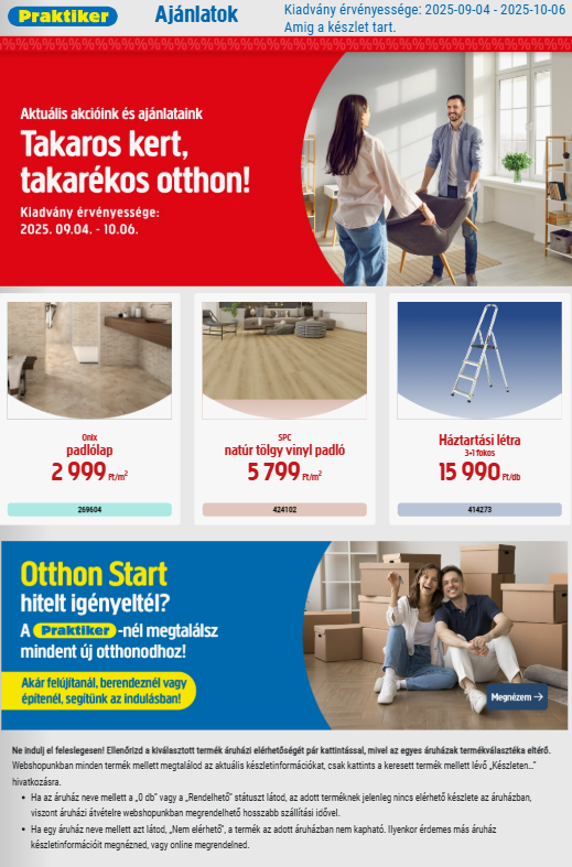 Praktiker akciós újság, érvényes 09.04. - 10.06.