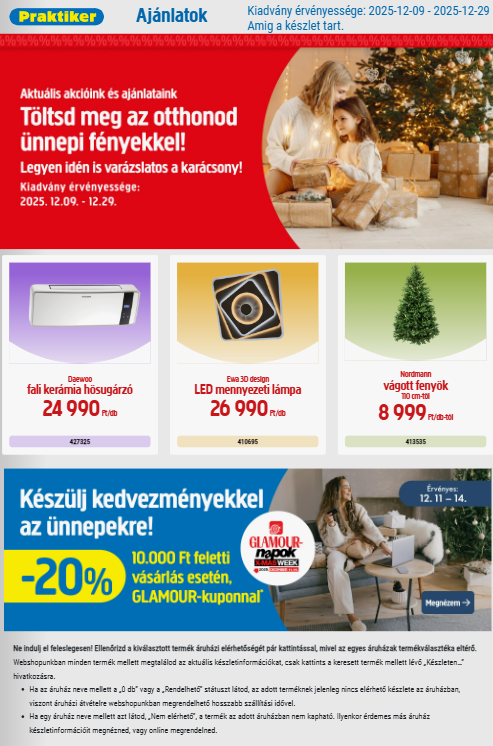 Praktiker akciós újság, érvényes 12.09. - 12.29.