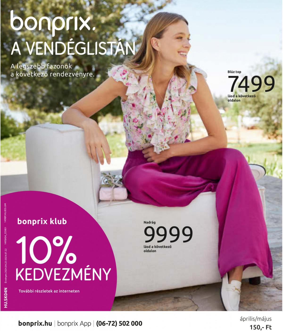 Aktuális újság Bonprix - RENDEZVÉNYKALAUZ 04.22. - 07.22.