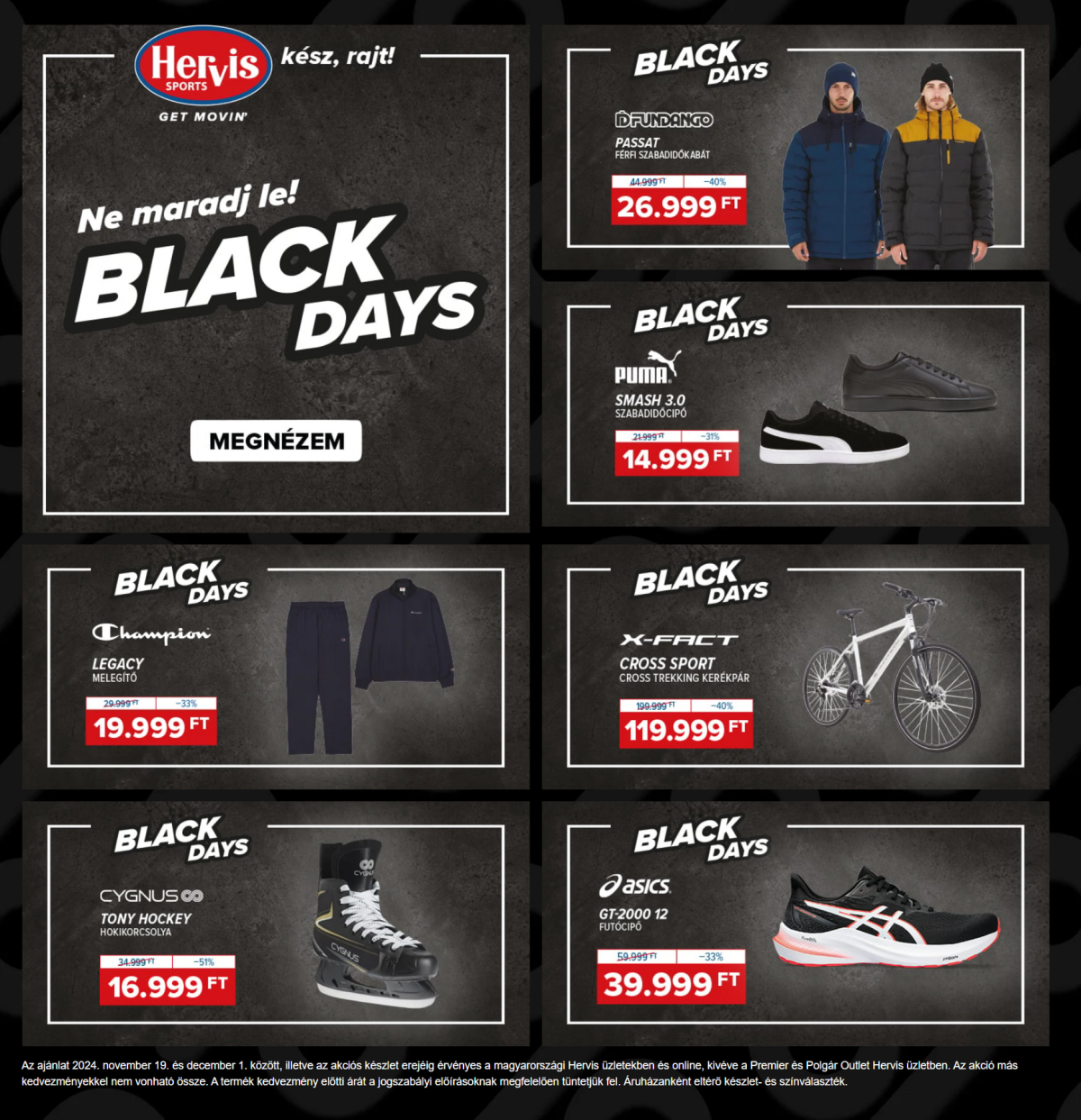 Hervis - Black Friday akciós újság, érvényes 11.19. - 12.01.