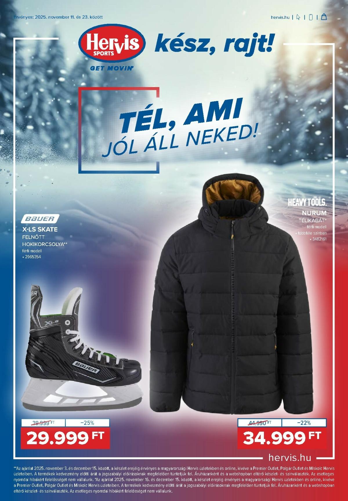 Hervis akciós újság, érvényes 11.11. - 11.23.
