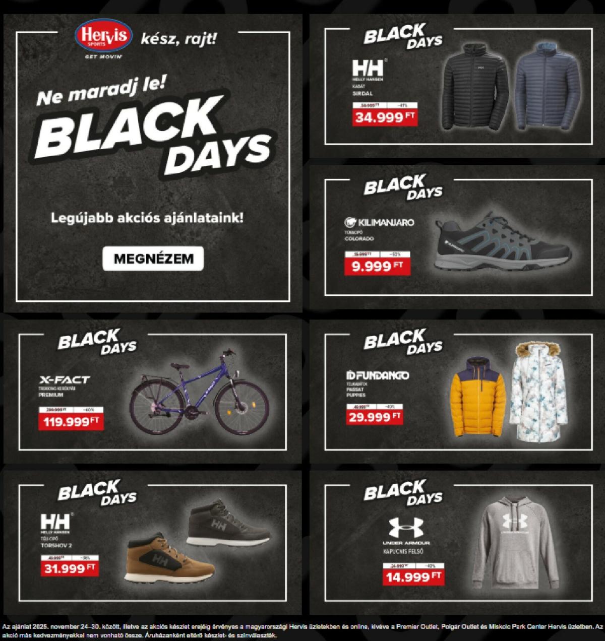 Hervis - Black Friday akciós újság, érvényes 11.24. - 11.30.