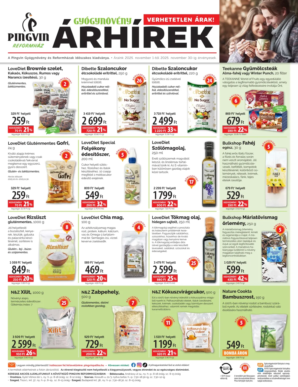 Pingvin Patika - Reformház Árhírek akciós újság, érvényes 11.01. - 11.30.