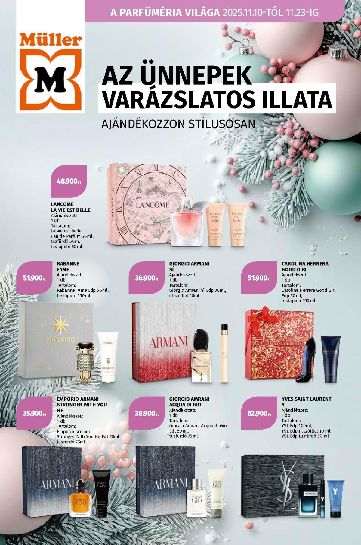 Müller - A Parfüméria világa akciós újság, érvényes 11.10. - 11.23.