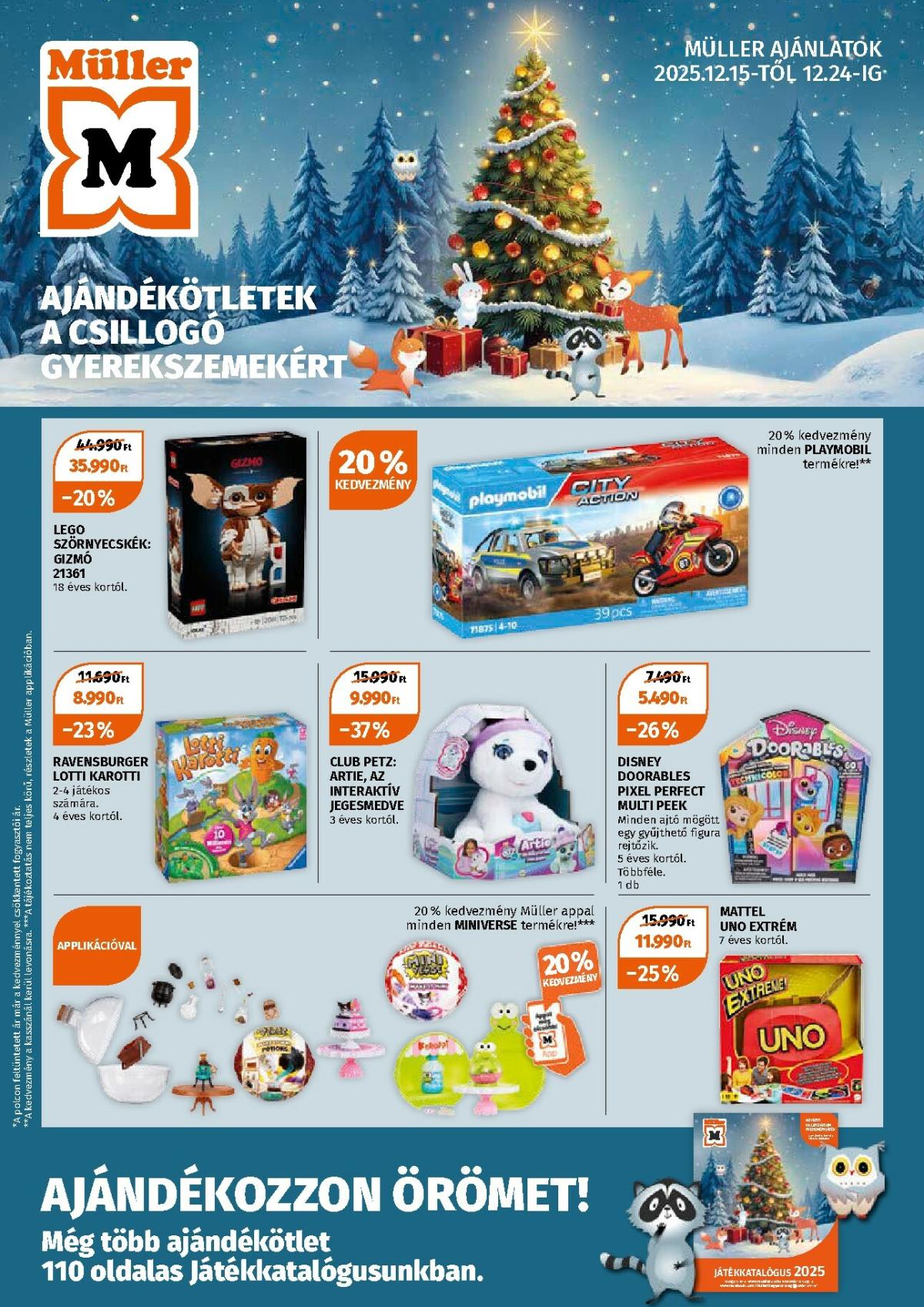 Müller - Játékprospektus akciós újság, érvényes 12.15. - 12.24.