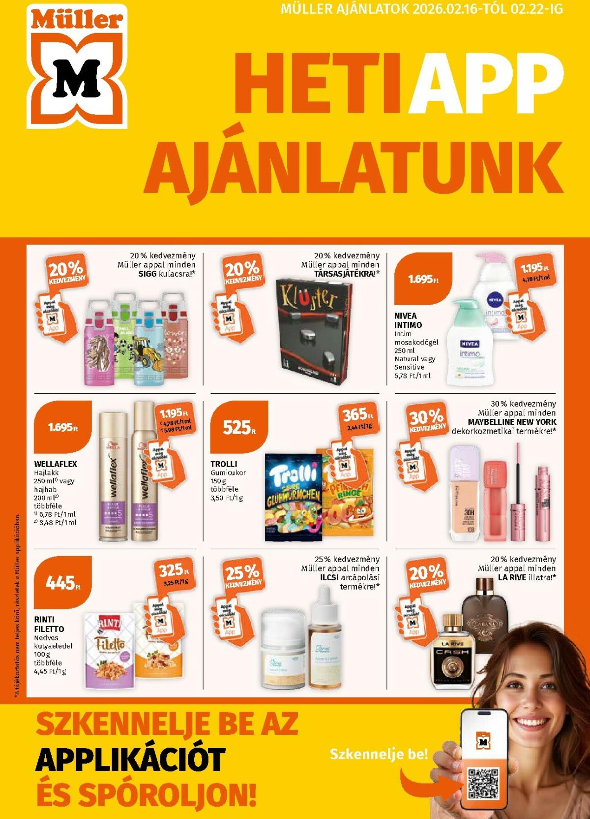 Müller akciós újság, érvényes 2026.02.16. - 2026.02.22.