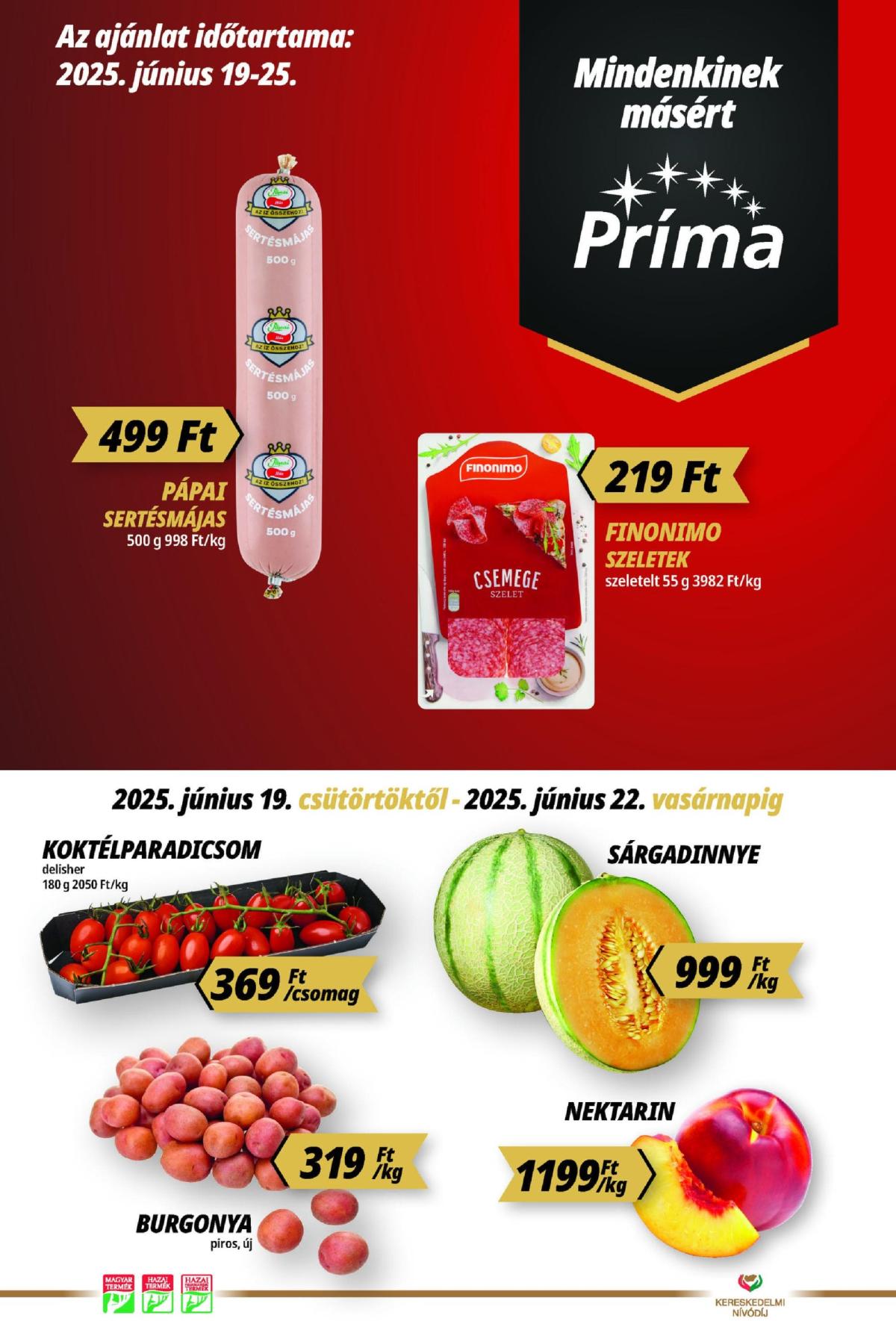 Príma akciós újság, érvényes 06.19. - 06.22.