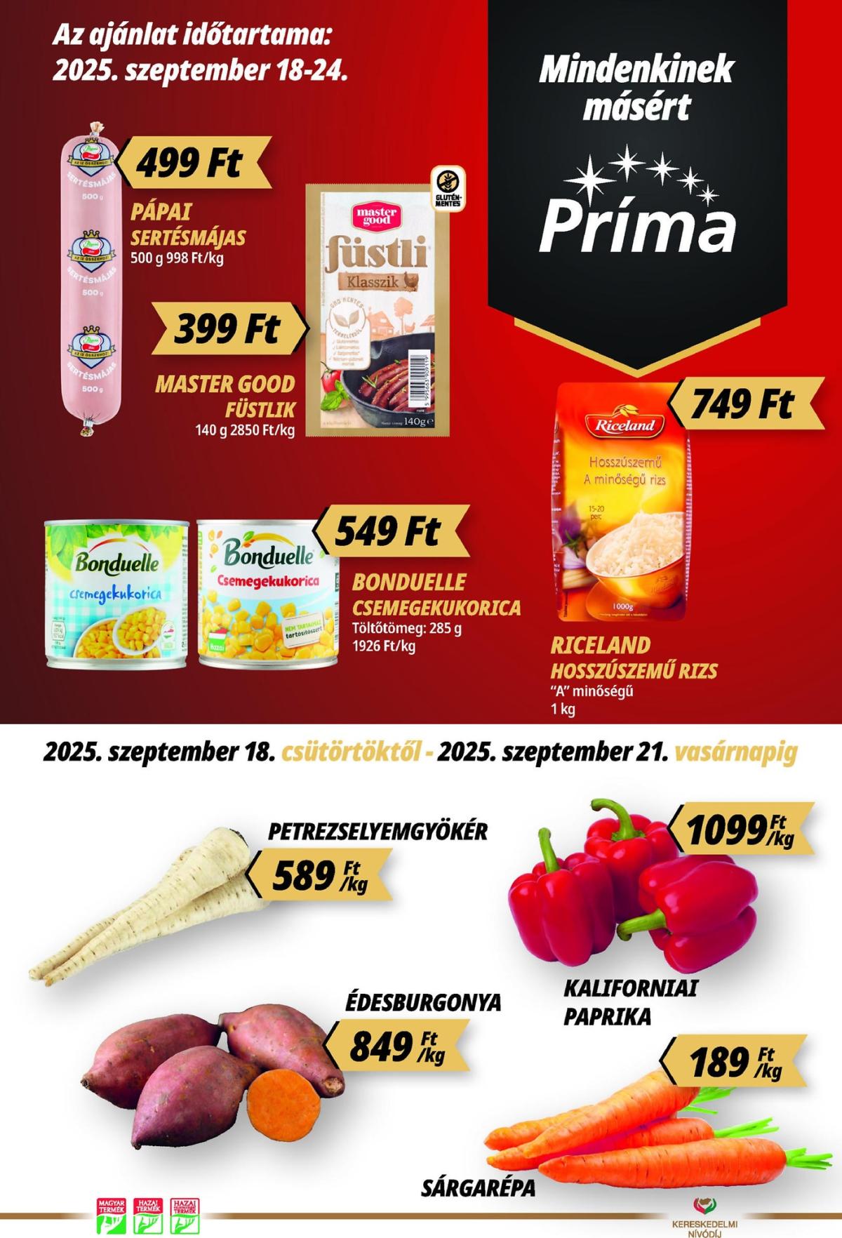 Príma akciós újság, érvényes 09.18. - 09.24.