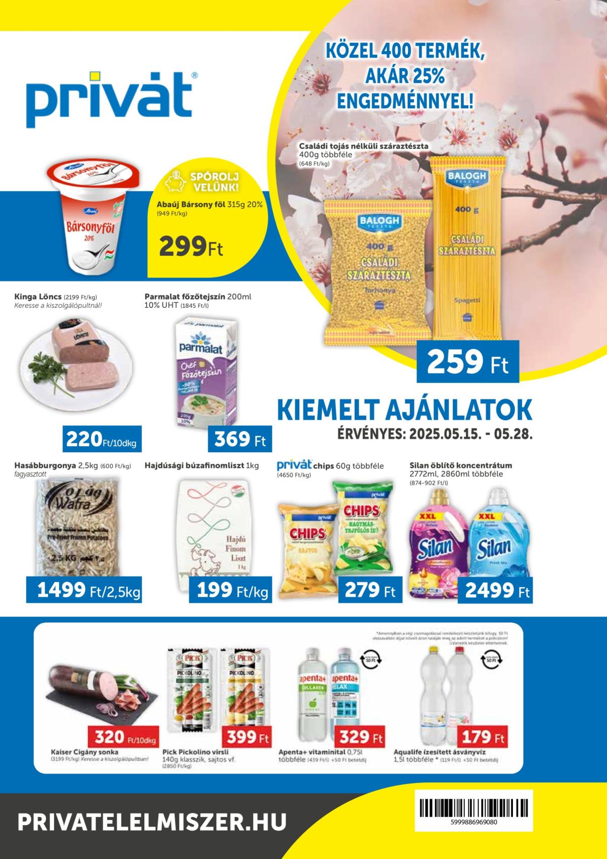 Privát akciós újság, érvényes 05.15. - 05.28.